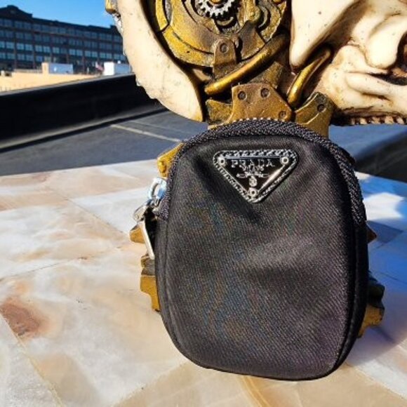Prada Mini Pouch Black Nylon - Tessuto Collection - Zip Closure, Silver Hardware - Picture 3 of 9